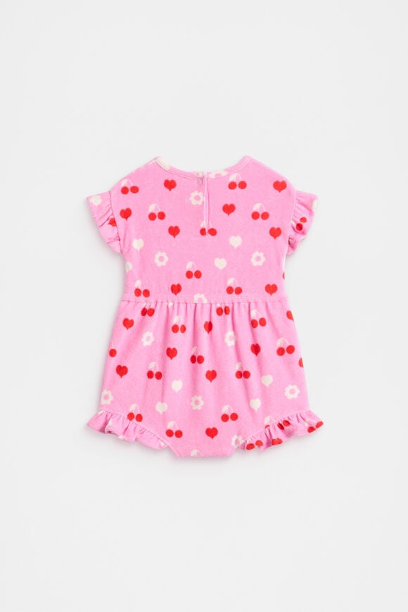 Cherry Heart Romper  Candy Pink  hi-res