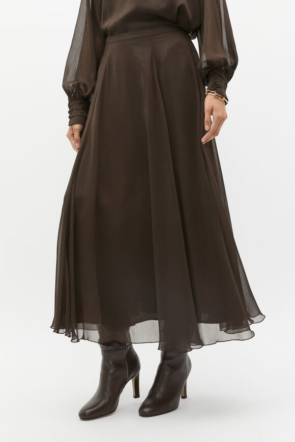 Chiffon Skirt  Dark Espresso  hi-res