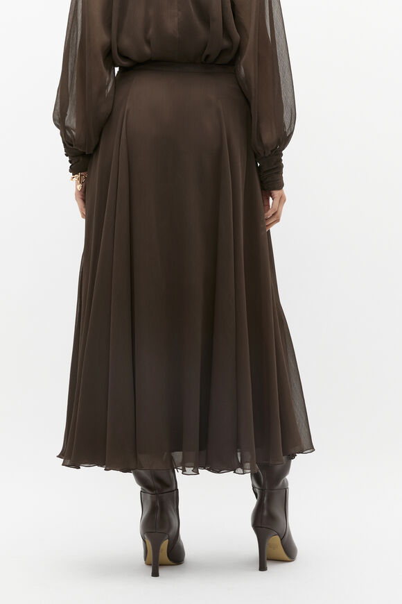 Chiffon Skirt  Dark Espresso  hi-res