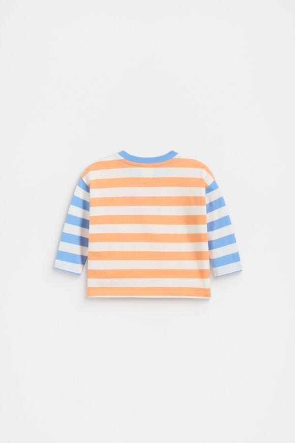 Long Sleeve Stripe Logo Tee  Apricot  hi-res