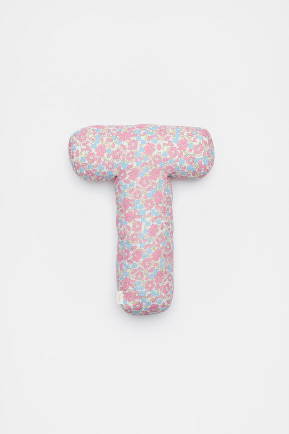 Ditsy Floral Initial Cushion  T  hi-res