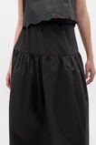 Poplin Scallop Skirt  Black  hi-res