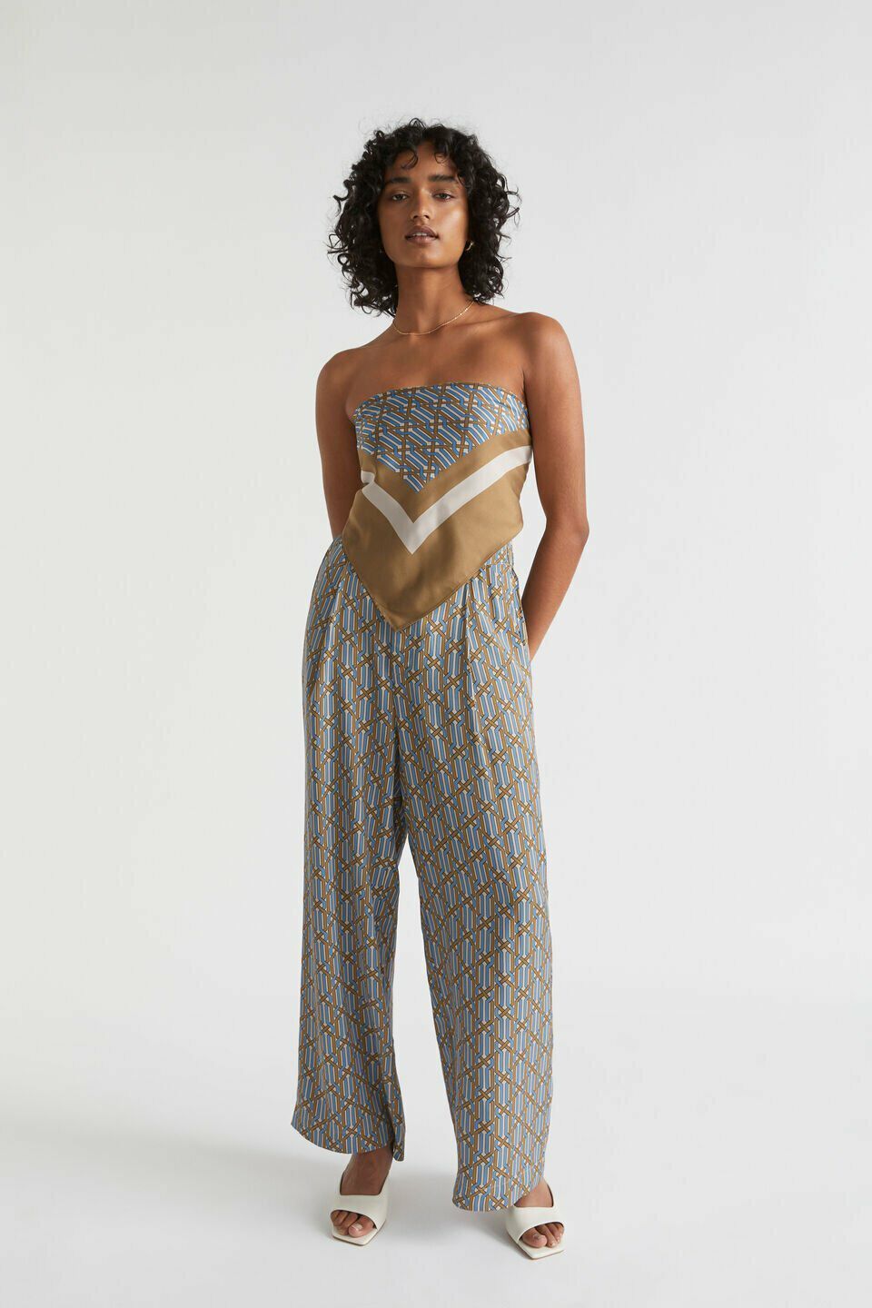 Linear Retro Pleat Pant  Deep Brass Retro