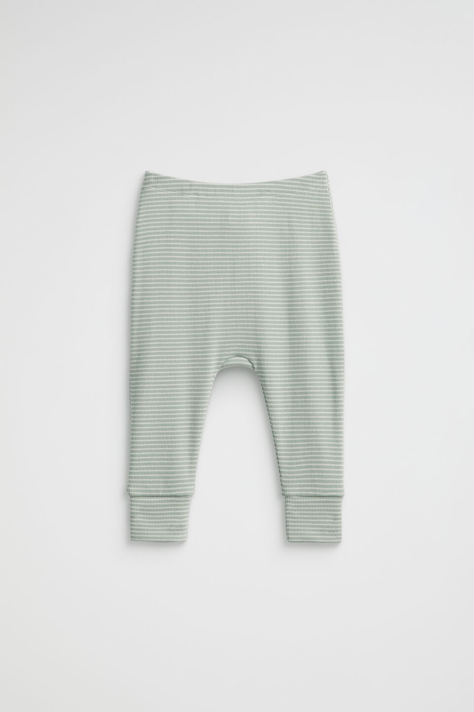 Core Rib Logo Legging  Sage Stripe