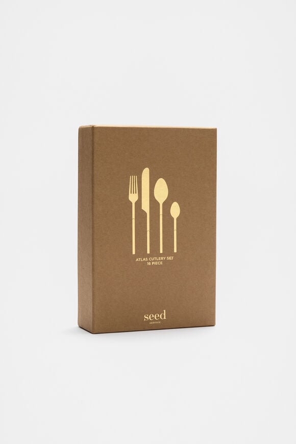 Atlas Cutlery Set of 16  Gold  hi-res