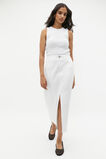Denim Midi Buckle Skirt  White  hi-res
