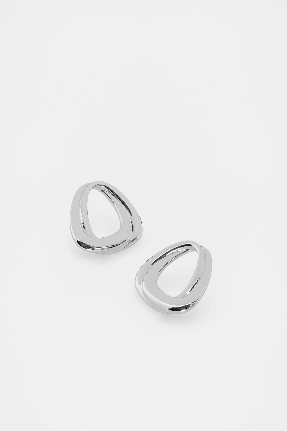 Looped Oval Earring  Silver