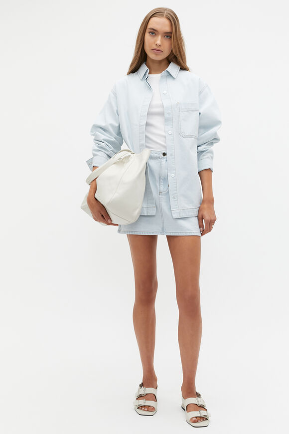 Denim Button Down Shirt  Stone Blue Wash  hi-res