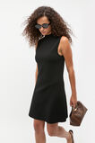 Crepe Knit Mock Neck Mini Dress  Black  hi-res