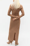 Long Sleeve Ruched Side Dress  Amaretto  hi-res