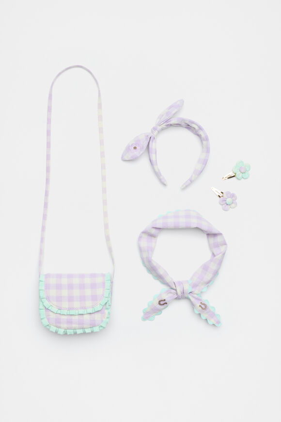 Gingham Headband  Lavender  hi-res