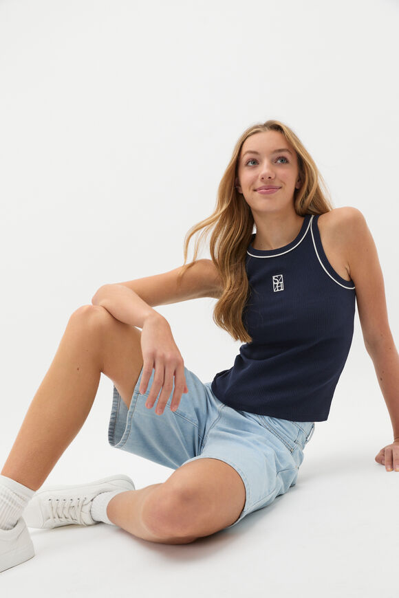 Longline Denim Short  Light Wash  hi-res