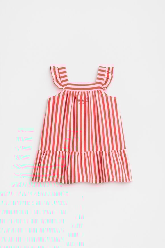 Stripe Logo Dress  Strawberry Red  hi-res