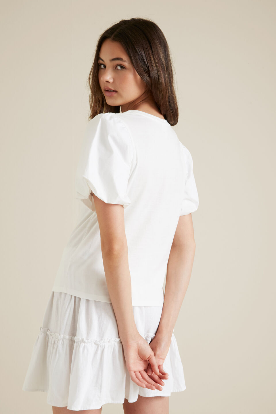 Poplin Splice Tee  