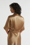 Satin Tie Front Top  Deep Brass  hi-res