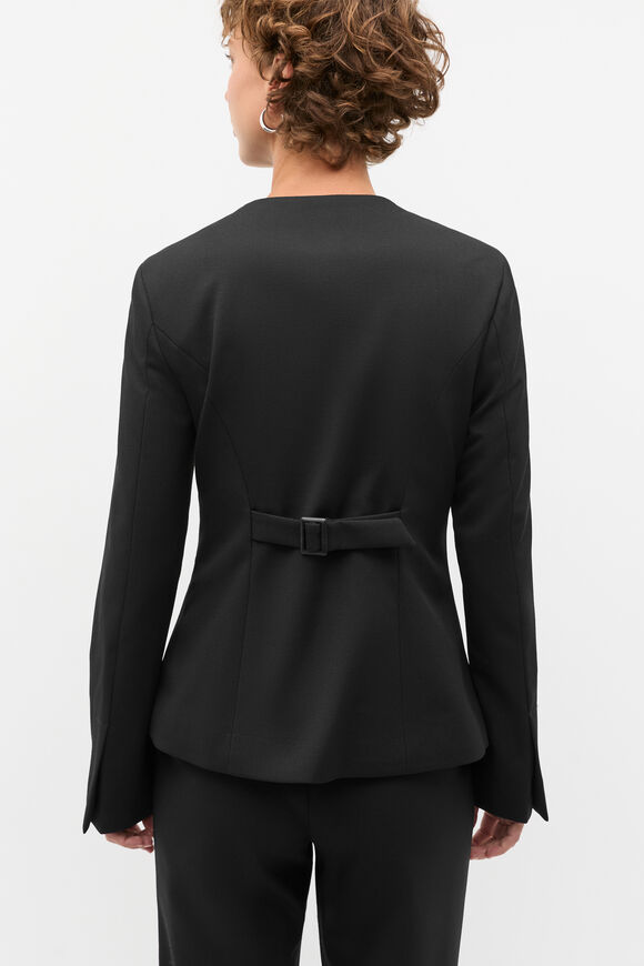 Wool Blend Tailored Jacket  Black  hi-res