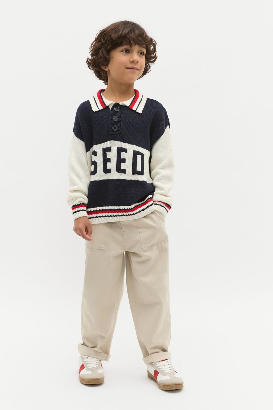 Colourblock Knit Sweater  Midnight Blue