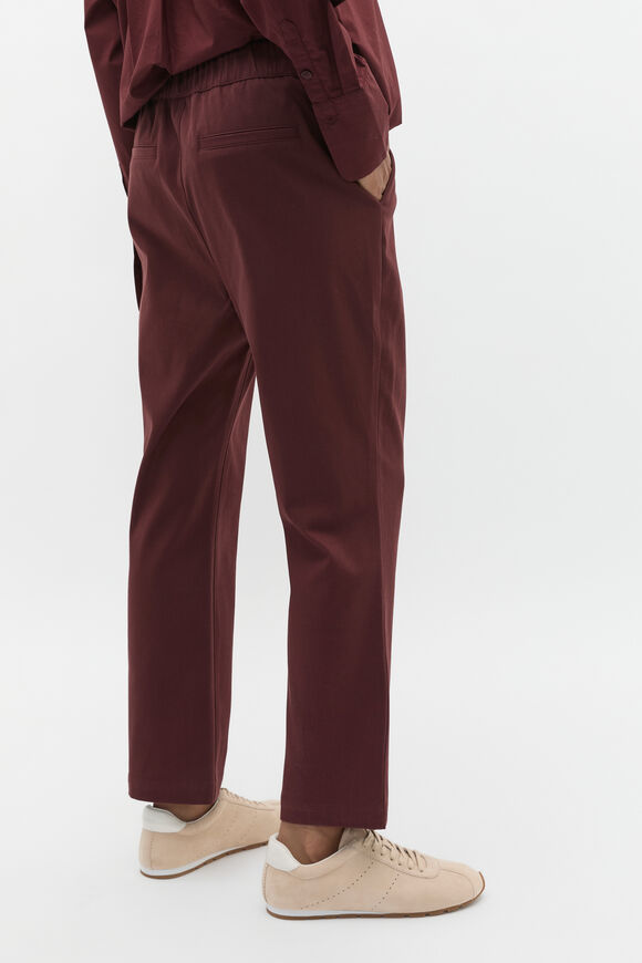 Tapered Leg Pleat Front Pant  Merlot  hi-res