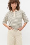 Oversized Polo Tee  Tofu Stripe  hi-res
