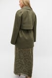 Linen Crop Trench Coat  Olive Leaf  hi-res