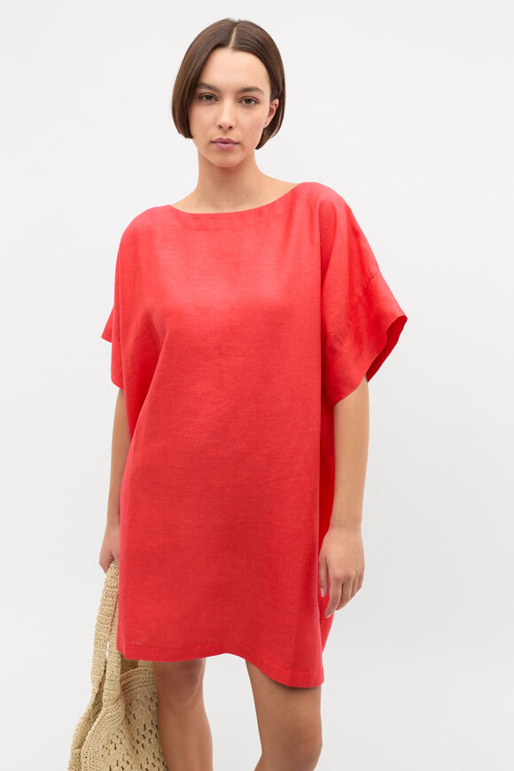 Boat Neck Poncho  Electric Crimson  hi-res