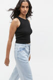 Cotton Knit Top  Black  hi-res
