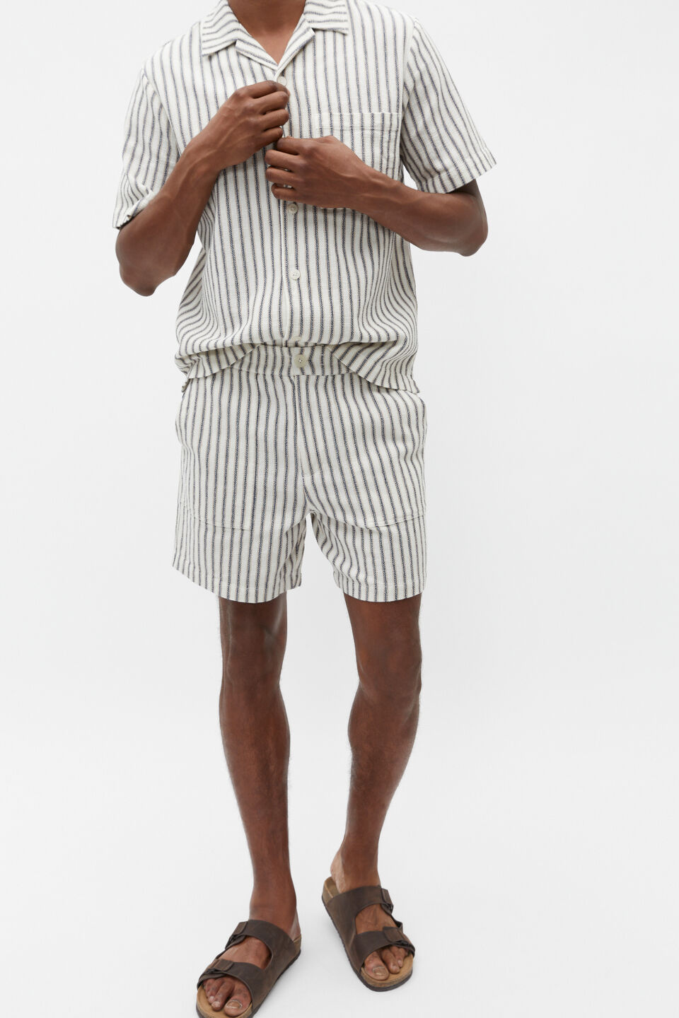 Textured Stripe Utility Short  Chalk Multi