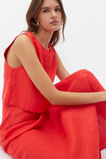 Linen Cropped Shell Top  Strawberry Red  hi-res