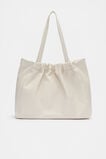 Leather Rouched Tote  Cream  hi-res