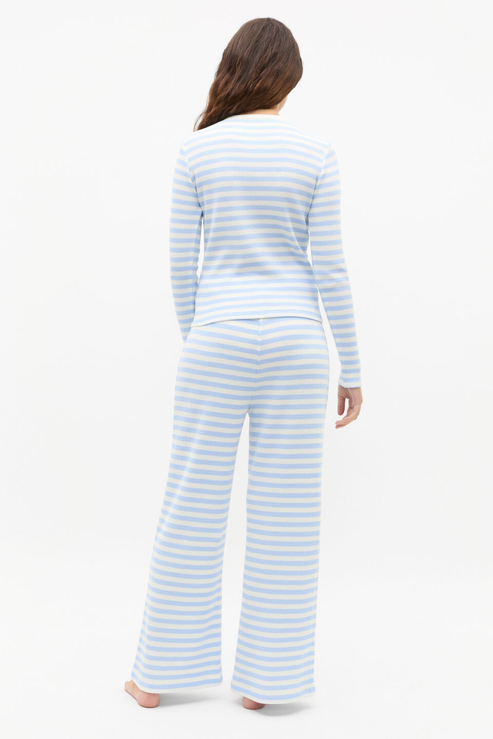 Stripe Waffle Pyjama  Blue Jay
