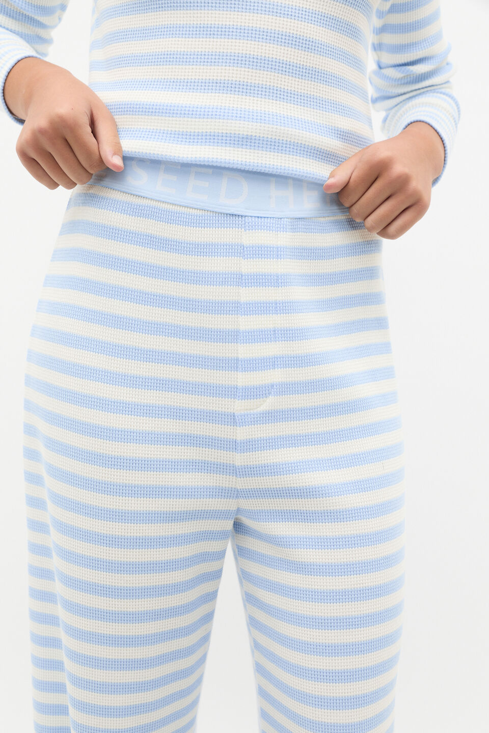 Stripe Waffle Pyjama  Blue Jay