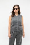 Brushed Cashmere Button Vest  Charcoal Grey Marle  hi-res