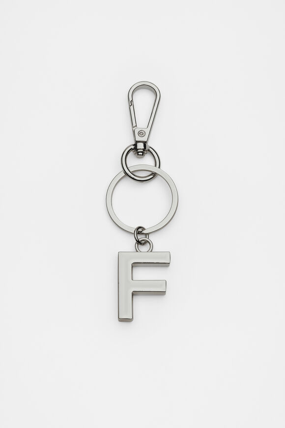 Silver Initials Keyring  F  hi-res