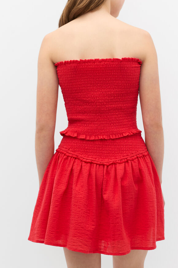 Shirred Skirt  Strawberry Red  hi-res