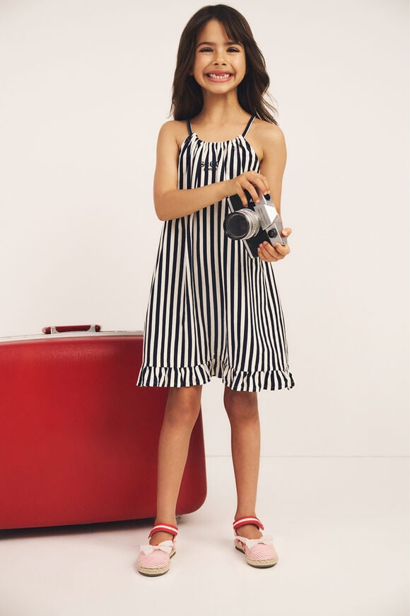 Stripe Logo Dress  New Navy  hi-res