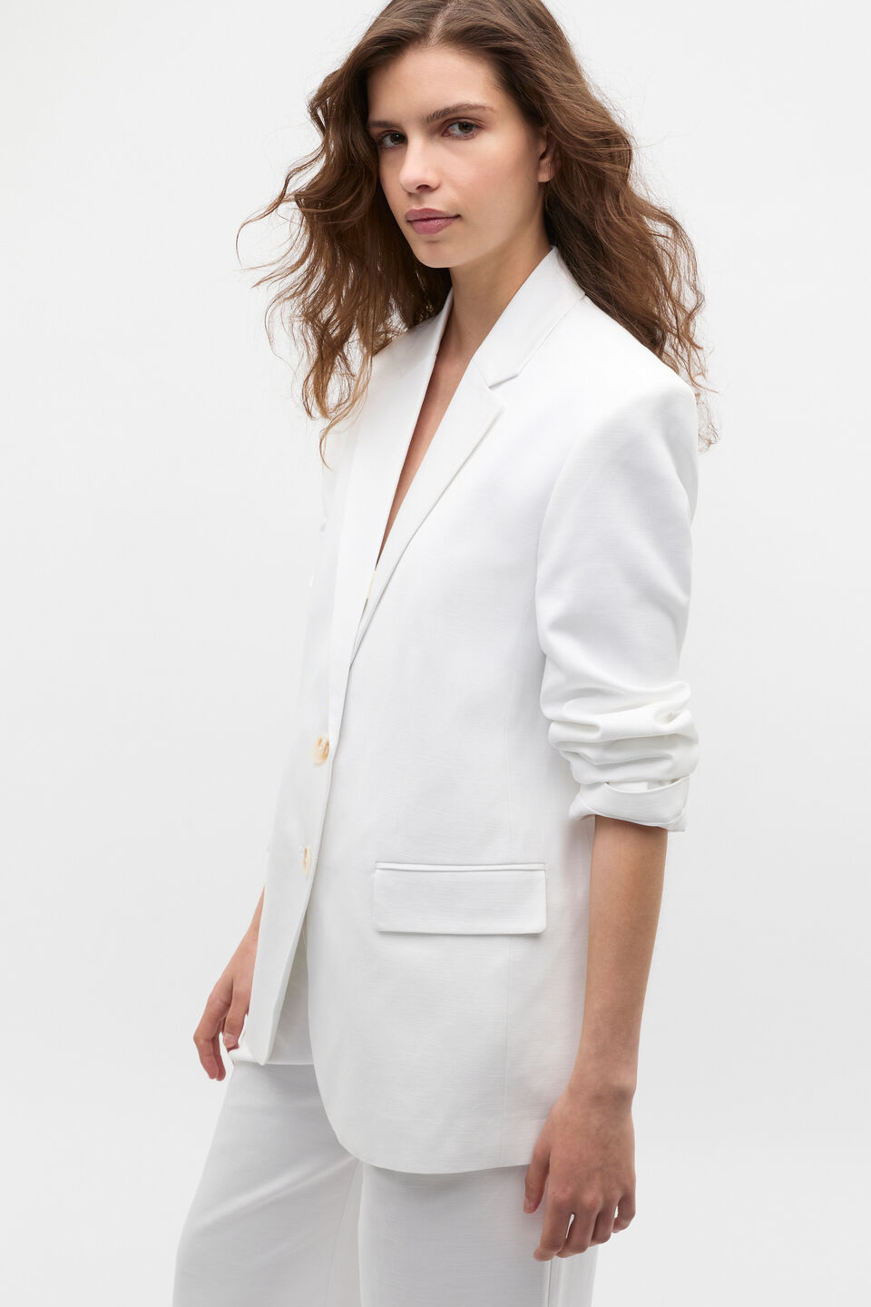 Single Breasted Blazer  Whisper White