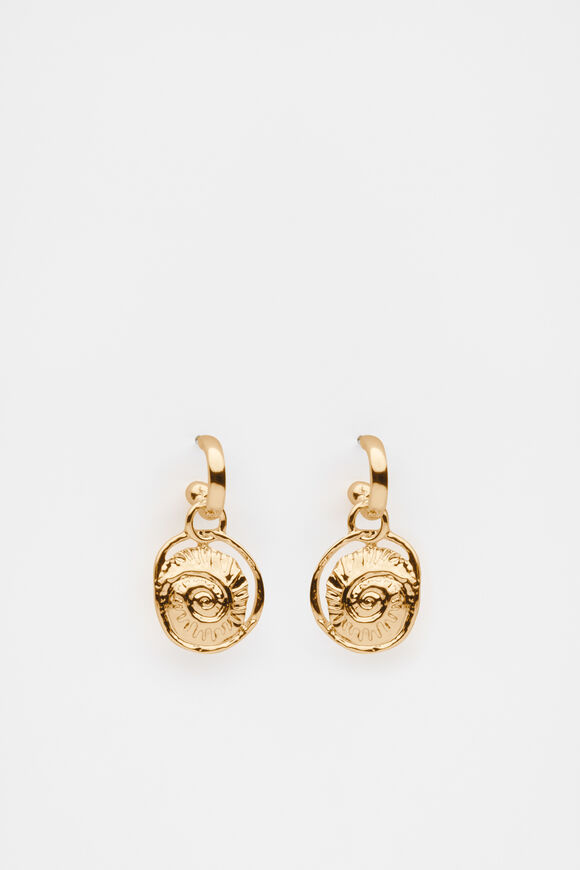 Shell Pendant Earring  Gold  hi-res