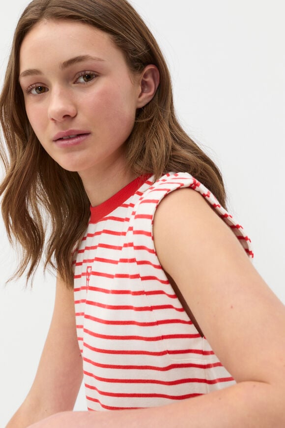 Stripe Logo Dress  Strawberry Red  hi-res