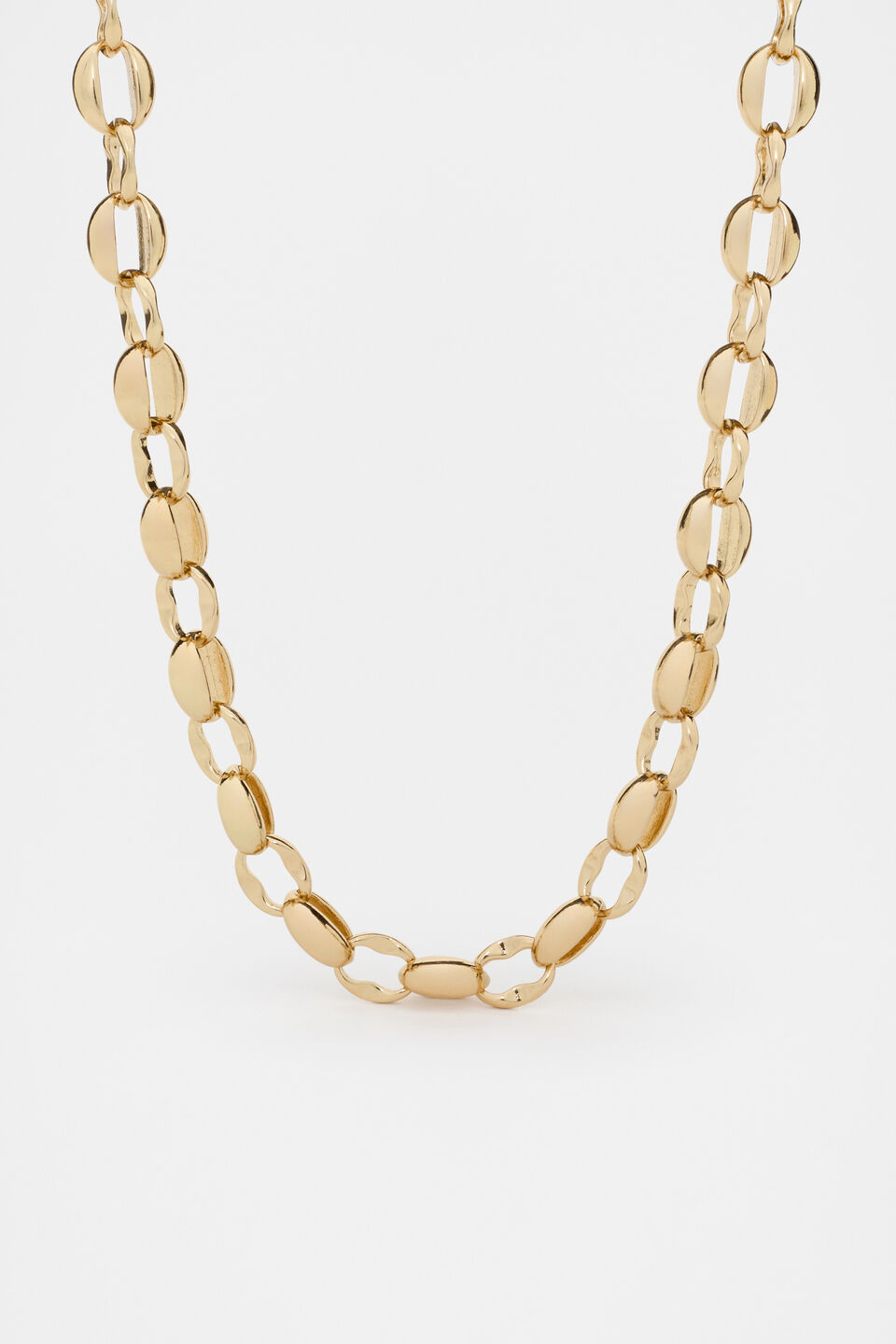 Luxe Round Link Necklace  Gold