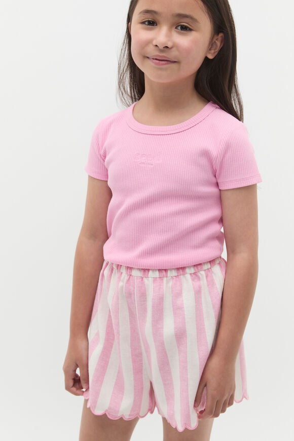 Core Logo Rib Tee  Candy Pink  hi-res