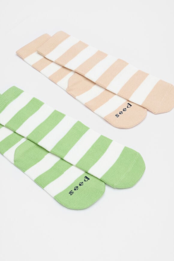 Stripe Sock 2 Pack  Green Apple  hi-res