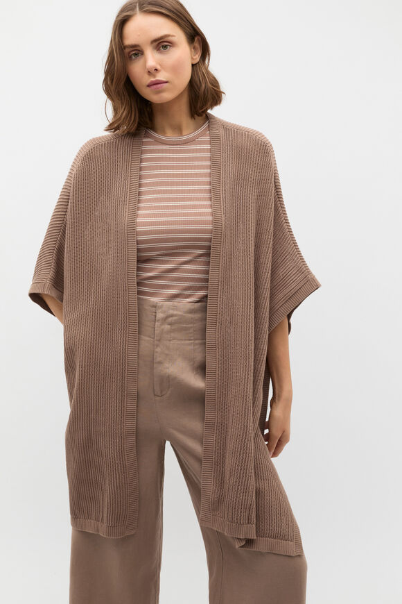 Open Weave Poncho  Nutmeg  hi-res