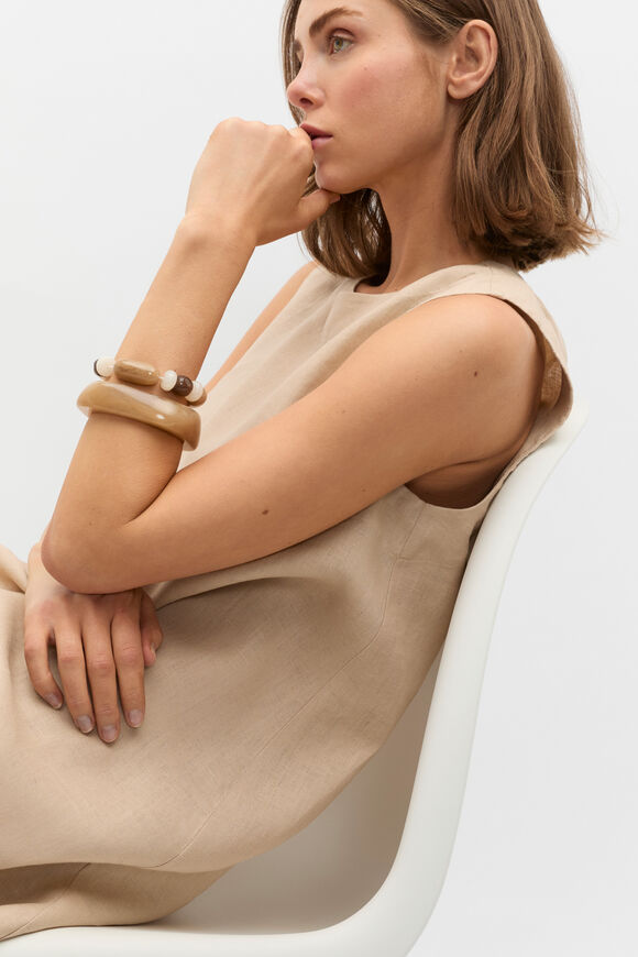 Resin Beaded Bracelet  Iced Latte  hi-res