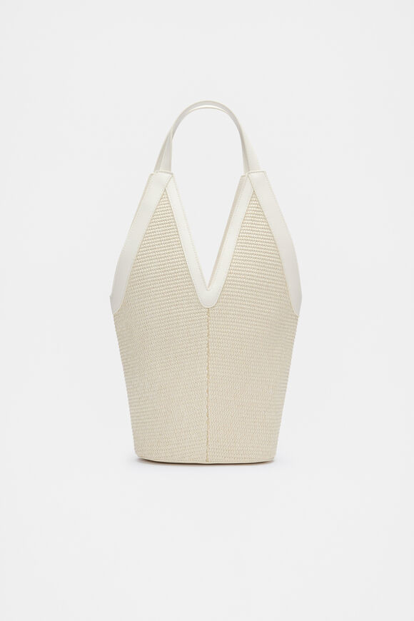 Angular Woven Tote  Cream  hi-res