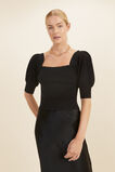 Boucle Puff Sleeve Top  Black  hi-res