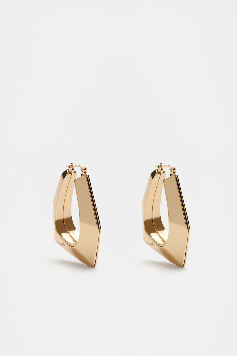 Oversize Angular Hoop  Gold