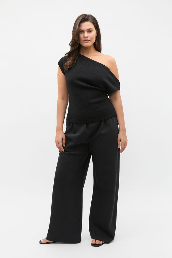 Gathered Waist Pant  Black  hi-res