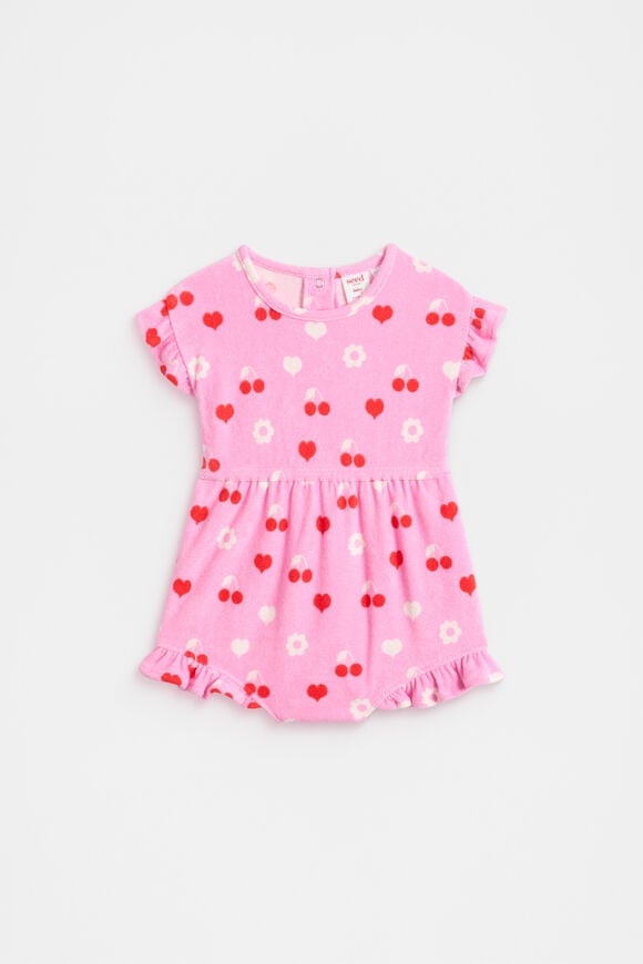 Cherry Heart Romper  Candy Pink  hi-res
