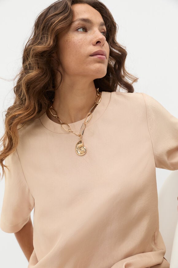 Spiral Shell Necklace  Gold  hi-res