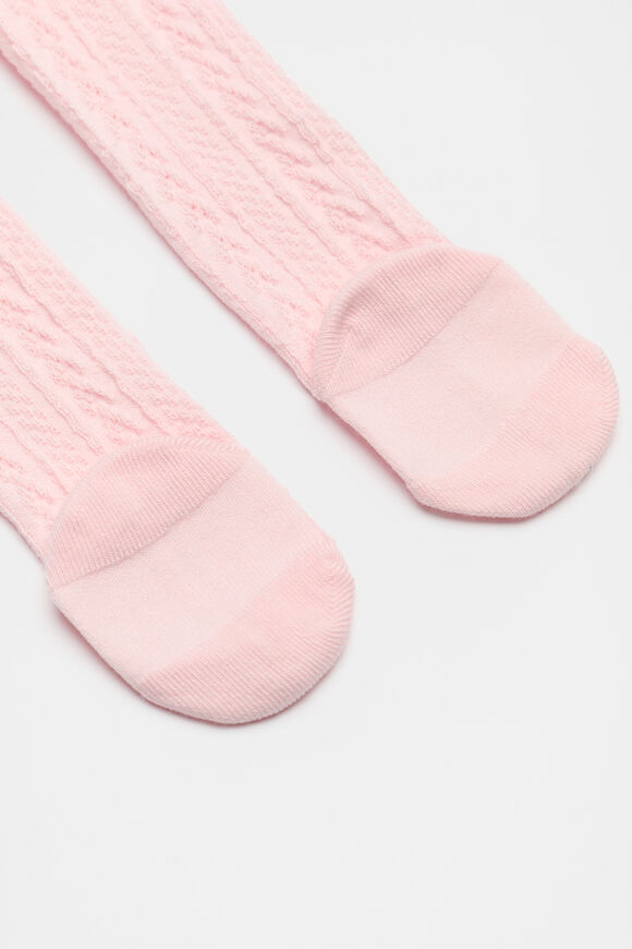 Cable Knit Tights  Light Pink  hi-res